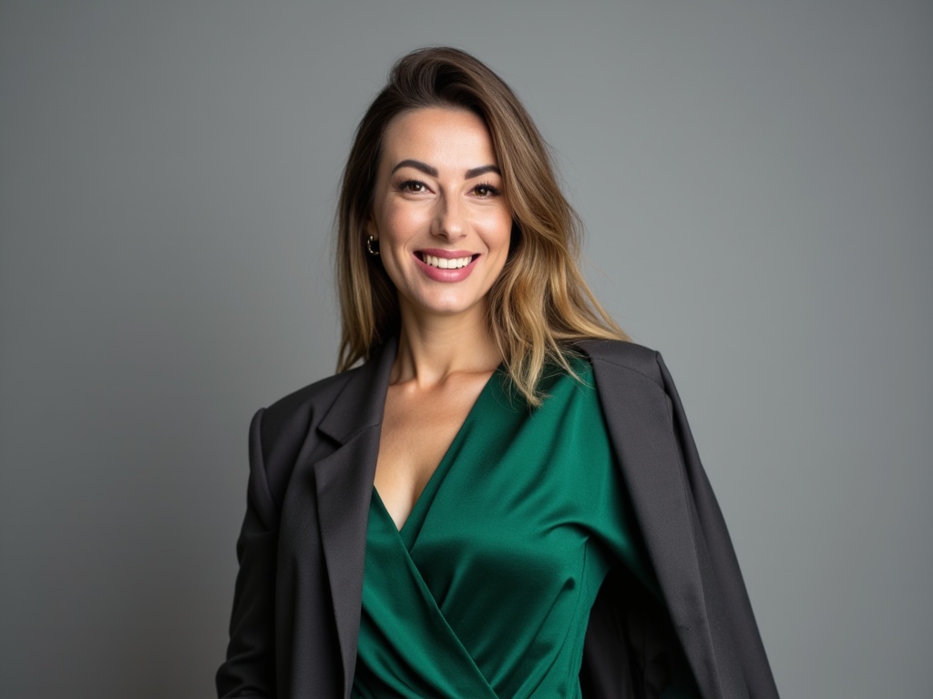 Studio corporate portrait, soft-box broad lighting